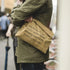 Vintage Oil Wax Canvas Handbag – Khaki Print Long Wallet